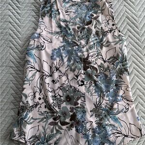 Van Heusen Blue and Black Floral Blouse